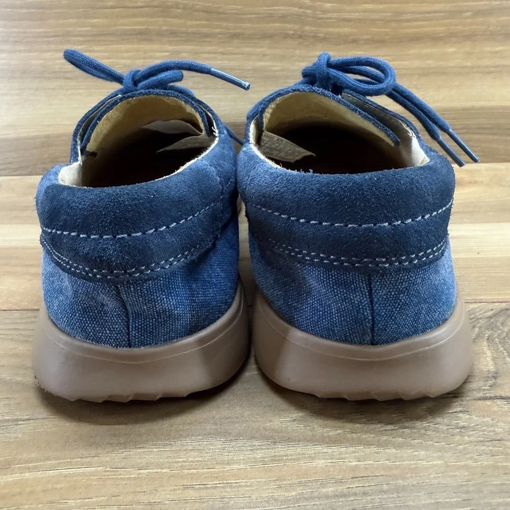 UGG Boat Moc Toe Loafers Mens 7 Blue Cotton And Suede Low Top Comfort